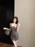 KYLETHOMASW  -    Cocktail Dresses Women Butterfly Slim Slash Neck Backless Summer Fashion Evening Dress Birthday Party Banquet Club