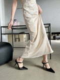 KYLETHOMASW  -  Sexy Thin Heels Woman Slippers Elegant Pointed Toe Shallow Buckle Strap Dress Pumps Female Mules Shoes