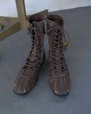 KYLETHOMASW  -  Retro Knight Boots Women's 2025 Spring Autumn Genuine Leather Lace-Up Western ort Boots Thi Bot Color Blo