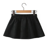 KYLETHOMASW  -  Retro Lacing Up Bow Elastic Waist Suede Faux Leather Mini Cake Skirt Women Ball Gown Swing Skater Party Femme Camel Black