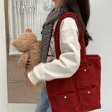 KYLETHOMASW  -  Streetwear Fluffy Y2k Aesthetic Women's Handbags Sweet Kawaii Pocket Shoulder Bags Fashion All Match Shopping Underarm Bag