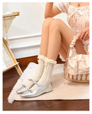 KYLETHOMASW  -  Woman Shoes Vintage Punk Style Versatile Square Head Thick Heel Mary Jane Shoes Women's Bow Women's Shoes Red Mary Janes
