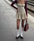 KYLETHOMASW  -  European and American style new slim suspender dress fashionable sexy hot girl pleated skirt