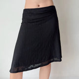 KYLETHOMASW  -  French Vintaeg Pleater Low Waist A-line Jacquard Skirt Y2k Fashion Elegant Vacation Casual Women Jupe Lrregular Design Skirts