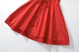 KYLETHOMASW  -  Women Lace Spliced Party Mini Vintage Dresses Puff Sleeve V Neck Low Waist A-line Summer Dress Lace Up Birthday Robe