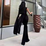 KYLETHOMASW  -  Skinny New Daughter European and American Supermodel Aura Fashion Slim Slim Streamer Design Personalized Jumpsuit Women