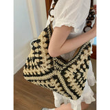 KYLETHOMASW  -  Ethnic Style Grass Woven Bag for Women 2025 New Summer Fashion Large Capacity Tote Beach Bags