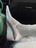 KYLETHOMASW  -  Strap Single Shoe Women's Leather Pointed Toe Wedge Heel Thick Heel Mary Jane Pumps for Womens Spring and Summer High Heels