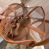 KYLETHOMASW  -  Brand Mesh Bucket Tote Bag Hollow Vegetable Basket Handbag Large Capacity Shoulder Messenger Bag Underarm Bag Fashion Women' Bag