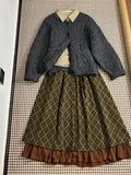 KYLETHOMASW  -  Heavy High Waist Vintage New Women's Skirt Slim Plaid Patchwork Harajuku Faldas Preppy Style Personalized Big Swing Moda Falda