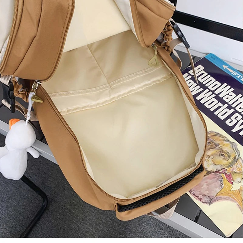 Kylethomasw Women School Backpack for Teen Girls Boys Student Nylon Korean School Bags