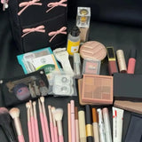 KYLETHOMASW  -  Pink Bowknot Nylon Vertical Makeup Bag Pencil Case Partitioned Bow Cosmetic Bag Waterproof Makeup Brush Storage