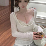 KYLETHOMASW  -  Japanese Style Cropped Top Spicy Girl Pure Desire Regular Shoulder Short Sleeve T-Shirt Women Summer New Inner Base Layer