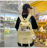 KYLETHOMASW  -  Ita Schoolbags Women Ins Kawaii Cute Ears High-capacity Transparent Bags Y2k Students Contrast Color Dopamine Fashion Backpacks