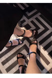 KYLETHOMASW  -  High-quality Women Genuine Leather Buckle Flat Sandal Open Toe Sandals Summer Ladies Simple Beach Shoes Sandalias De Mujer