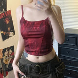 KYLETHOMASW  -  Retro red waist cinching slimming, backless camisole, spicy girl, niche temperament, sexy versatile tank top