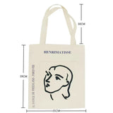 Kylethomasw  Women Canvas Shoulder Bag Henrimatisse Printing Ladies Casual Handbag Tote Bag Large Capacity Cotton Reusable Shopping Beach Bag