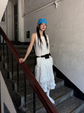 KYLETHOMASW  -  Women's Korean Dongdaemun design back lace dress + ruffled patchwork shorts two-piece set