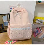 KYLETHOMASW  -  Sweet Girl Lace Pearl Backpack Female Student Large Capacity Lightweight Backpacks
