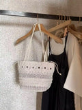 KYLETHOMASW  -  Woven Hobos Underarm Bag Hollowed Out Single Shoulder Tote Bucket Bags for Women
