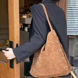 KYLETHOMASW  -  High-capacity Frosted Bandage Shoulder Bags Office Lady Vintage Simple Women Handbags Y2k Aesthetic Fashion Punk Underarm Bag