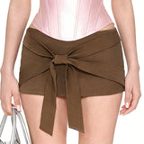 KYLETHOMASW  -  Bow Skirt Summer New Belt Solid Color Skirt