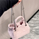 KYLETHOMASW  -  Sweet Cute Pink Bucket Handbag Women PU Leather Large Capacity Shoulder Bag Ladies Chain Y2K Harajuku Luxury Crossbody Bags Chic
