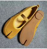 KYLETHOMASW  -  Fashion Split toe Faux suede Patchwork Women Tabi Ballet Flats Spring Autumn Mary Janes Walking Loafers Casual Girls Dance Shoes