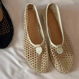 KYLETHOMASW  -  New Korean style round-toe braided openwork flat low-cut single shoes for women, retro thick heel slip-on sandals