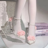 KYLETHOMASW  -  Elegant woman heeled shoes pink wedding bridal heels for ladies rose Lolita cosplay heels y2k cutecore dress shoes