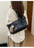 KYLETHOMASW  -  Korean Style Minimalist Solid Color Single Shoulder Crossbody Bag Women Large Capacity Fashionable Texture Handheld Tote Bag...
