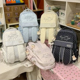KYLETHOMASW  -  Stripe Polka Dot Mochila Rabbit Ears Bag Student Mochilas Mujer Fashion Backpacks High Capaci Backpack Commuter Bolsas Feminina
