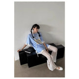 KYLETHOMASW  -  Designed Lace Mesh Pants Summer Thin Versatile Straight Pants High-waisted Hollow Floor-length Flared Trousers