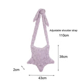 KYLETHOMASW  -  Star Shape Soft Plush Messenger Bag Candy Color Fashion Cross Body Bags Large Women's Shoulder Handbag
