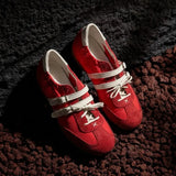 KYLETHOMASW  -  Retro Womens Shoes Luxury Leather Casual Shoes for Woman Exquisite Round Head Chunky Sneakers Designer Shoes Zapatillas De Mujer