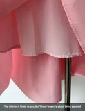 KYLETHOMASW  -  Elegant High-Waisted Pink A- Line Skirt Sweet Umbrella Design Sensibility Plenty of Pleats Medium-Length Women's Fashion