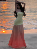 KYLETHOMASW  -  Sexy Strapless Long Dresses for Women Elegant Off Shoulder Sleeveless Bodycon Mermaid Party Dress Summer Holiday Beach Vestidos