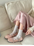 KYLETHOMASW  -  Summer Butterfly-knot Flat Mary Jane Women Comfort Soft Sole Ladies Elegnat Square Toe Dress Ballets Shoes