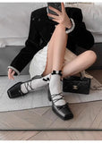 KYLETHOMASW  -  Mary Jane Flat Heels Retro Style Women's Shoes Spring Autumn Sweet Cool Butterfly Knot High Heels Comfortable Rubber