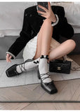 KYLETHOMASW  -  Mary Jane Flat Heels Retro Style Women's Shoes Spring Autumn Sweet Cool Butterfly Knot High Heels Comfortable Rubber