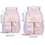 KYLETHOMASW  -  Side-Open Rabbit Children Backpack Oxford Korean Style Shoulders Bag Commute Refrigerator Style Door Opening Student School Bag