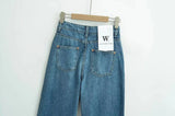 KYLETHOMASW  -  New Ladies' Patchwork Design Flared Pants Casual Denim Pants Retro Style Spice Girls Trousers High Waist Solid Color Jeans