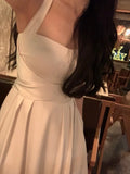 Kylethomasw Summer New Elegant Casual Party Mid-length Dress Sleeveless Vintage A-Line Solid Chic Prom Wedding Vestidos Female Clothes Robe