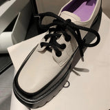 Kylethomasw  -  Women's genuine leather chunky heel platform lace-up oxfords high quality female punk espadrilles daily shoe women free shipping
