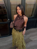 KYLETHOMASW  -  Ruffled Midi Skirt Womens Vintage Flounce Skirt Woman New Fashion Elegant Solid Long Skirts autumn Evening Party Skirts