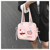 KYLETHOMASW  -  Cute Cartoon Pattern Ita Bag Casual Shoulder Bags for Woman Preppy Style Bolsos De Mujer Large Capacity Sac Femme Trendy Bolso