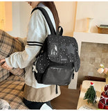 KYLETHOMASW  -  Korean Women Kawaii Ears Backpack Luxury Design Y2k Chic Star Schoolbags for Students Transparent Transparent All Match Ita Bags