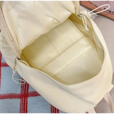 KYLETHOMASW  -  Cute 3d Angel Wings Backpack Women Light Yellow Nylon Drawstring Large Capacity Student School Bag Casual Travel Laptop Rucksack