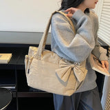 KYLETHOMASW  -  Lightweight Commuting Tote Bag Bow Versatile Shoulder Bags for College Students