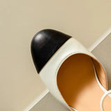 KYLETHOMASW  -  Women Sheepskin Leather Pumps Pearls Chunky Heels Shoes Brand Designer Two Tone Buckle Pumps Wedding Party Dressy Shoes